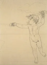 Rechte Seite Genie mit einer Rose, Studie für Morgen, 1809